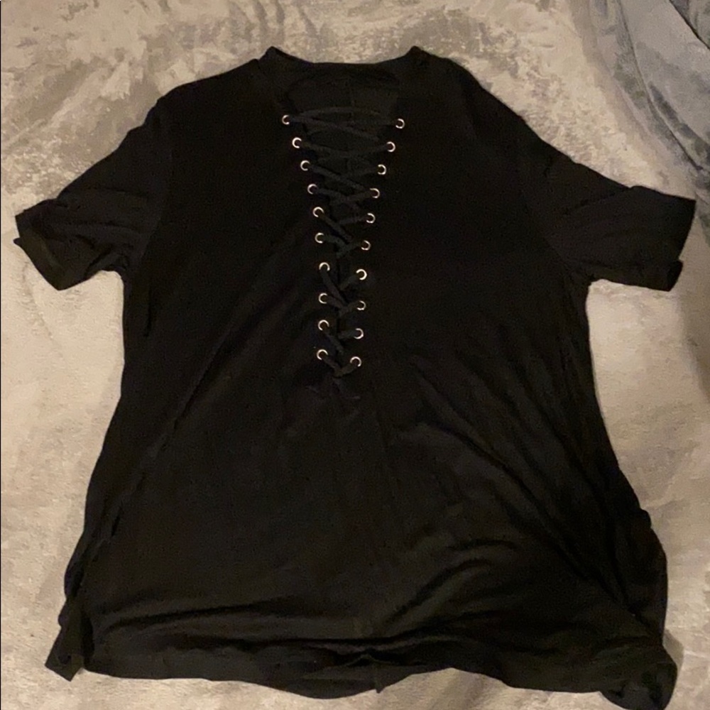 lace up front t-shirt